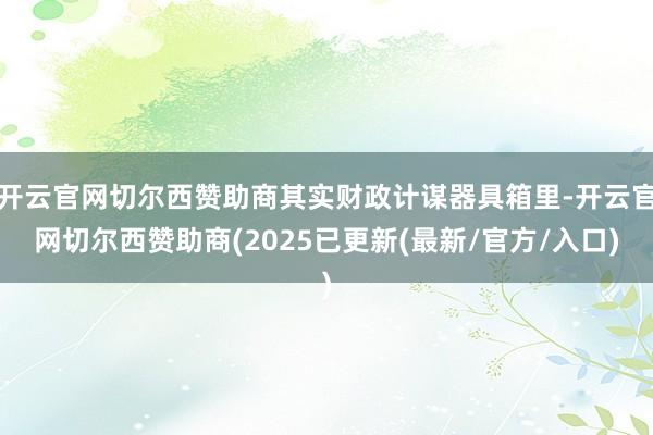 开云官网切尔西赞助商其实财政计谋器具箱里-开云官网切尔西赞助