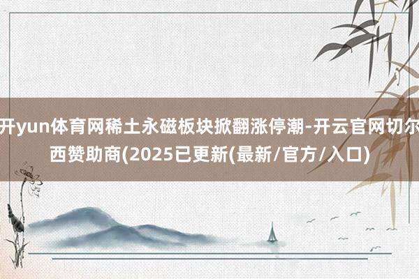 开yun体育网稀土永磁板块掀翻涨停潮-开云官网切尔西赞助商(2025已更新(最新/官方/入口)