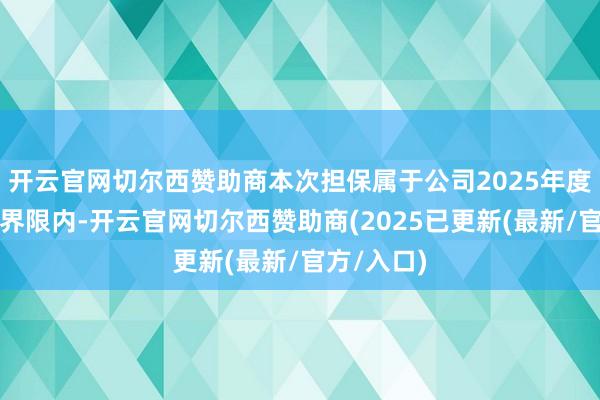 开云官网切尔西赞助商本次担保属于公司2025年度担保霸术界限内-开云官网切尔西赞助商(2025已更新(最新/官方/入口)