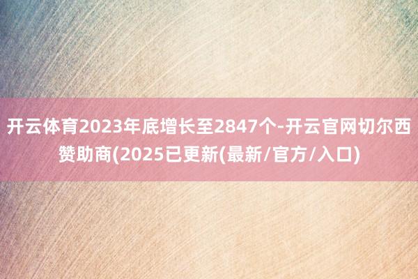 开云体育2023年底增长至2847个-开云官网切尔西赞助商(