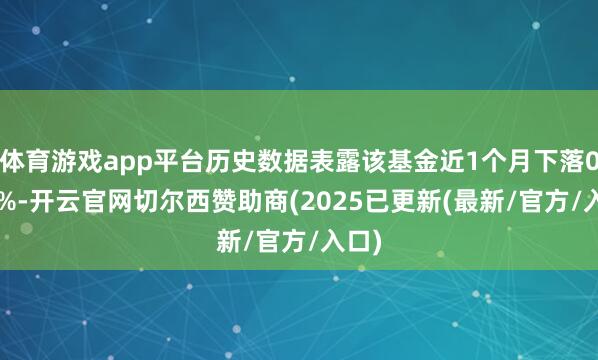 体育游戏app平台历史数据表露该基金近1个月下落0.14%-开云官网切尔西赞助商(2025已更新(最新/官方/入口)