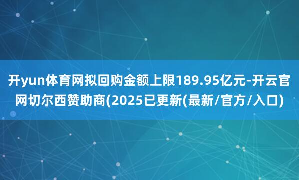 开yun体育网拟回购金额上限189.95亿元-开云官网切尔西赞助商(2025已更新(最新/官方/入口)